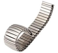 NGNKMPMCTK Bracelet de Montre élastique en métal, 20mm 22mm, Extensible, en Acier Inoxydable, Poli et Mat(Silver-2_20mm)