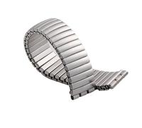 NGNKMPMCTK Bracelet élastique en Acier Inoxydable for Montre Swatch, 17 mm, 19 mm, 20 mm, Extensible, for Homme et Femme(Silver-Matte_20mm)