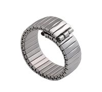 NGNKMPMCTK Bracelet élastique en Acier Inoxydable for Montre Swatch, 17 mm, 19 mm, 20 mm, Extensible, for Homme et Femme(Silver-Polished_17mm)