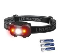 NGOKPYD Lampe Frontale LED Ultra Puissante,Rouge Torche Frontale de 4 Modes pour Adulte/Enfant, Frontales pour Lecture au lit/Course A Pied/Camping/Cyclisme/Courir Randonnée/Pêche,3 Pile AAA Inclus
