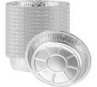 NGOSUET Lot de 50 barquettes rondes en aluminium de 23 cm - Pour griller, rôtir, cuisiner