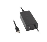 NGS Adaptateur Secteur Universel 65W USB Type-C 20V/3.25A, Entrée 100-240V 50/60Hz, Fiche EU, Dimensions 117x53x31mm, Noir