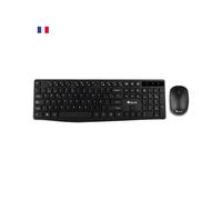 NGS Allure Kit : Ensemble Clavier AZERTY Français & Souris sans Fil 2.4GHz, 1200 DPI, Portée 10m, Nano Récepteur USB, Compatible Windows/macOS/Linux