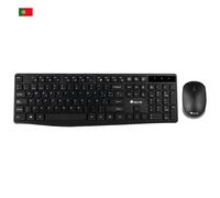 NGS Allure Kit, QWERTY, PT clavier Souris incluse Universel RF sans fil Portuguais Noir