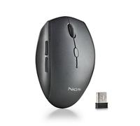 NGS Bee Black - Wireless Mouse, Ergonomic Mouse with Silent Keys, with 5 Buttons and Scroll Wheel, 2.4 GHz Wireless Connection, Special for Right-Handed, Adjustable DPI, Black Color
