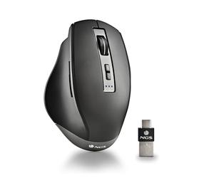 NGS Blur-RB- Souris sans Fil Rechargeable Multi-Appareils, avec Bluetooth 4.0/4.0, 800/1600/3200dpi, 10M de Distance, Couleur Noir
