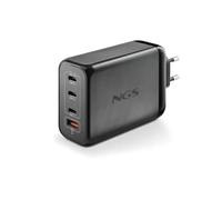 NGS BUD 240W : Chargeur mural universel 240W avec 4 ports : 3 USB-C+1 USB-A. Charge rapide et sûre. Chargement simultané. Noir.