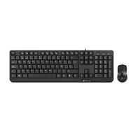 NGS COCOAKIT Set de Clavier Multimédia et Souris Optique avec Câble, 1000dpi, USB (AZERTY Français)
