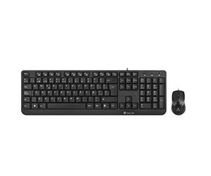 NGS COCOAKIT Set de Clavier Multimédia et Souris Optique avec Câble, 1000dpi, USB (QWERTY Portugais)
