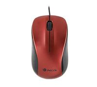 NGS Crew Red - Souris Optique 1200dpi avec Câble USB, Souris pour Ordinateur ou o Laptop avec 2 Boutons, Ambidextre, Rouge