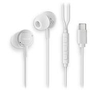 NGS Cross Step White - Écouteurs intra-auriculaires filaires USB-C avec micro et contrôle du volume