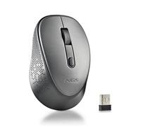 NGS Dew Gray - Wireless Optical Mouse, Ergonomic Mouse, Silent Wireless Laptop Mice, High Precision with Nano Receiver, Ambidextrous, 800/1600 DPI Adjustable, Plug and Play