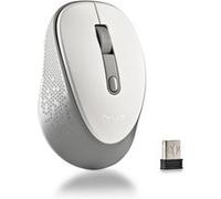 NGS Dew White - Wireless Optical Mouse, Ergonomic Mouse, Silent Wireless Laptop Mice, High Precision with Nano Receiver, Ambidextrous, 800/1600 DPI Adjustable, Plug and Play