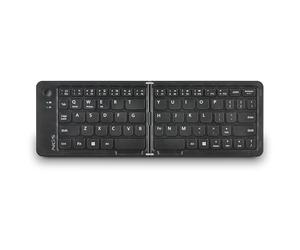 NGS Domino - Clavier Pliable Bluetooth AZERTY, Rechargeable, Silencieux, Compatible Multi-Système iOS/Android/Windows, 12 Touches Multimédia, Autonomie 50 Heures, Compact et Portable, Idéal Voyages