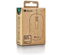 NGS Easy Delta - Souris - droitiers et gauchers - optique - 2 boutons - filaire - USB - noir - Pour la vente au détail - boîte de suspension Noir G