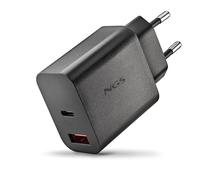NGS Era 30W Black - Chargeur GAN 30W avec USB-C (PD & PPS) et USB-A QC 3.0, Charge Rapide Intelligente, Double Port, Compact et Portable, Compatible avec Smartphones, tablettes et Ordinateurs