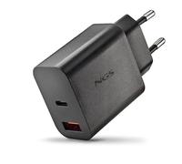 NGS ERA 30W BLACK:GaN Chargeur mural universel 30W avec 2 ports : USB-C + USB-A. Chargement rapide et sûr. Grande compatibilité. Cha