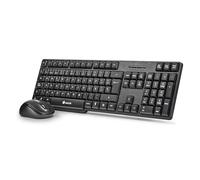 NGS Euphoria- Kit Souris et Clavier sans Fil 2,4 GHz, QWERTY Espagnol, Noir