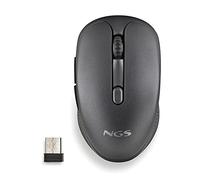 NGS Evo Rust Black - Souris sans Fil Rechargeable 2,4 GHz pour Ordinateur/MacBook/PC/Mac/iPad/Tablette, Touches Silencieuses, 3 Niveaux de Résolution:800/1200/1600, Conçue pour Les Droitiers, Noir