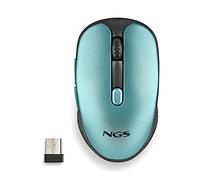 NGS Technology Souris sans fil Evo Rust Ice – Rechargeable 2,4 GHz, Silencieuse, 800/1200/1600, Bleue