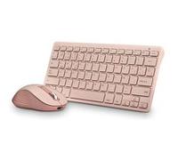 NGS Fantasy Kit Pink Combo Clavier et Souris Langue Française AZERTY Rechargeable sans Fil Silencieux Multimode (2,4 GHz/BT1/BT2), 12 Touches multimédia, dpi réglable, Compatible avec PC/Mac/Tablets