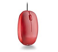 NGS Flame Red - Souris Optique 1000dpi avec Câble USB, Souris pour Ordinateur ou o Laptop avec 3 Boutons, Ambidextre, Rouge