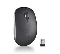 NGS Fog Pro Black - Souris sans Fil silencieuse 1000 DPI, Nano USB, ambidextre, 2 Boutons et défilement, Plug & Play, Jusqu’à 10 m, Noir