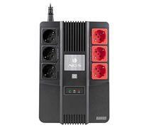 NGS FORTRESSBUNKER - Onduleur Hors Ligne SAI, Off Line UPS 600 VA 360W avec Batterie de Secours 12V/7Ah et 6 Prises Schuko avec Protection Contre Les Pics de Tension