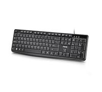 NGS Funky V4 - Clavier USB avec Câble 1,5 m - Touches Silencieuses à Membrane - 12 Fonctions Multimédia - Résistant aux Éclaboussures - Inclinaison Réglable - Plug & Play (QWERTY Espagnol)