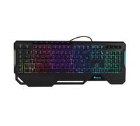 NGS GKX-450 - Clavier Gaming Filaire à Membrane avec lumières RGB, QWERTY Portugais, programmable, 19 Touches multimédias, câble de 1,8 m, Noir