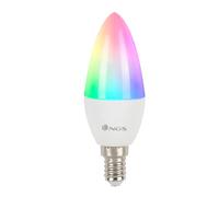 NGS GLEAM514C - Ampoule LED Wi-Fi avec Couleurs Réglables RGB+W, Ampoule Inteligente LED 5W E-14 500LM, Contrôl par APP/Alexa/Google Assistant
