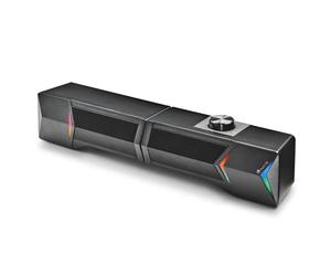 NGS GSX-B1200 - Barre de Son Gaming 2.0, Design Détachable 2 en 1, Alimentation 12W, Lumières RVB, Compatible avec la Technologie Bluetooth 5.0 + Entrée Jack