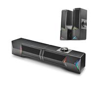 NGS GSX-B1200 - Barre de Son Gaming 2.0, Design Détachable 2 en 1, Alimentation 12W, Lumières RVB, Compatible avec la Technologie Bluetooth 5.0 + Entrée Jack