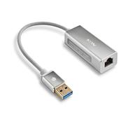 NGS Hacker 3.0 - Adaptateur Ethernet USB 3.0 vers RJ45 Jusqu’à 1000 Gigabit Ethernet LAN Compatible avec Mac OS Windows Laptop PC 7/8/10 XP Linux Boîtier en Aluminium Compact Longueur du câble 15 cm