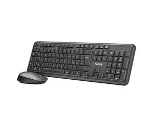 NGS Harmony Kit - Ensemble silencieux clavier et souris sans fil avec 12 touches multimédia, design italien