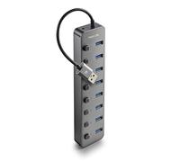 NGS IHUB 8 - Hub USB 3.0 à 8 Ports avec Interrupteurs Indépendants, Vitesse de Transfert 5 Gbps, Adaptateur Secteur 5V/3A, Compatible avec PC/Mac, Design Compact, Plug and Play