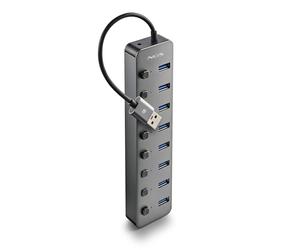 NGS IHUB 8 - Hub USB 3.0 à 8 Ports avec Interrupteurs Indépendants, Vitesse de Transfert 5 Gbps, Adaptateur Secteur 5V/3A, Compatible avec PC/Mac, Design Compact, Plug and Play