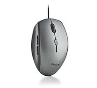 NGS – Souris Moth Gray ergonomique USB filaire – 5 boutons silencieux, DPI 800/1200/1600 – Gris