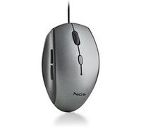 NGS Moth - Souris - ergonomique - silencieuse - optique - 5 boutons - filaire - USB - gris G