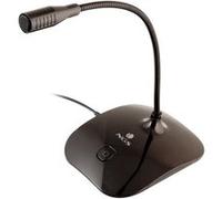 NGS MS-115 micro flexible de table omnidirectionnel avec connexion jack 3.5 et adaptateur mâle dual jack. Bouton MUTE Noir G
