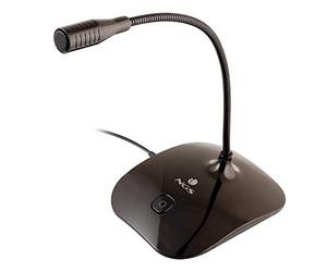 NGS MS115 - Microphone de Table avec Angle Adjustable et Bouton Mute pour Laptop/PC, Connexion Jack 3.5mm
