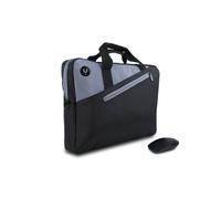 NGS Sacoche Malette Monray Master Kit 15.6" Nylon Noir/Gris + Souris Optique 1000 DPI USB - Dimensions 400x60x300mm, Sangle d'Épaule Amovible