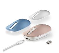 NGS Shell-RB - Souris sans Fil Rechargeable, Souris Ergonomique Multi-appareils, Connexion 2,4 GHz + Bluetooth 5.0, Boutons Silencieux, ambidextre, boîtiers de Couleurs supplémentaires, DPI réglable