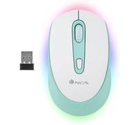 NGS Technology Souris sans fil Smog-RB Mint – Rechargeable, Bluetooth 3.0/5.0, 50h – Vert/Blanc