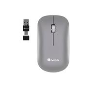 NGS Snoop-RB - Souris sans Fil Rechargeable Multi-Appareils, avec Bluetooth 3.0/5.0, 800/1200/1600/2000/2400dpi, 10M de Distance, Couleur Gris