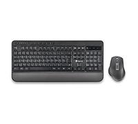 NGS Spell KIT - Kit Clavier et Souris sans Fil, 800/1600/2400dpi, Bluetooth 4.0 ou USB, Multi-Appareils, AZERTY Français, Noir