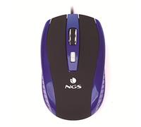 NGS Tick Blue - Souris Optique 800/1600dpi avec Câble USB, Souris pour Ordinateur ou o Laptop avec 6 Boutons, Ergonomie Droitiers, Bleu et Noir