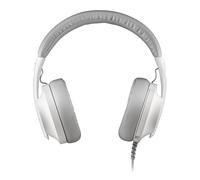 NGS Casque stéréo VOX 805 – Micro réglable, USB‑C + adaptateur USB‑A, Annulation du bruit, Blanc