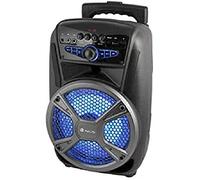 NGS Wild Mambo - Enceinte Portable Compatible avec Technologie Bluetooth, 35W. Jusqu'à 4 Heures d'autonomie. Entrées Micro SD, AUX in, USB et Radio FM. Couleur Noire.