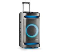 NGS Wild Space 1 - Enceinte Portable 900W Bluetooth 5.3, TWS, 10" Woofer Rechargeable Lumières LED RGB Double Microphone Entrée USB/AUX, Roues et Chariot, Télécommande, Fonction Xdrive Couleur Noire